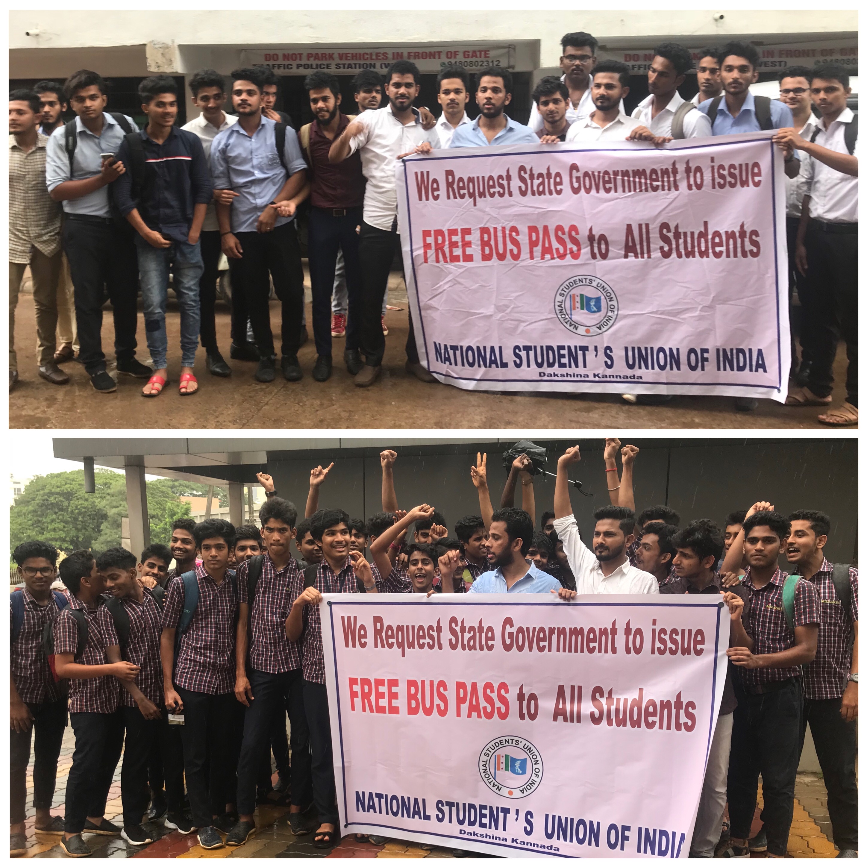 ಮಂಗಳೂರು: ಉಚಿತ ಬಸ್‌ಪಾಸ್‌ಗೆ ಆಗ್ರಹಿಸಿ ಎನ್‌ಎಸ್‌ಯುಐ ಧರಣಿ