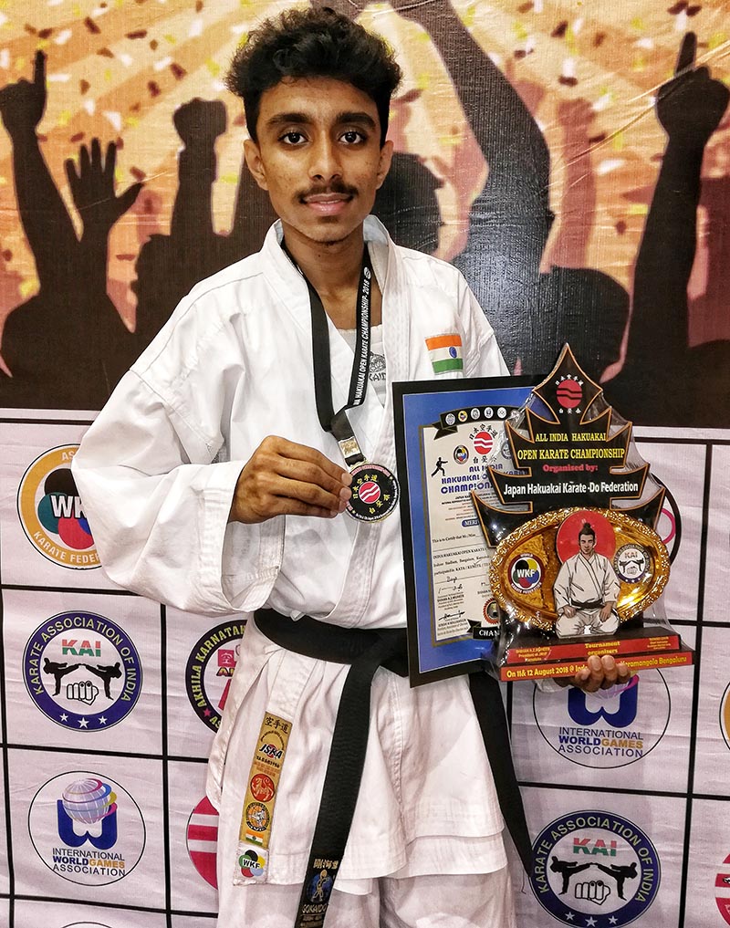 ರಾಷ್ಟ್ರೀಯ ಮುಕ್ತ ಕರಾಟೆ. ಸಾತ್ವಿಕ್ ಶರ್ಮಗೆ ಚಿನ್ನ, ಬೆಳ್ಳಿ ಪದಕ