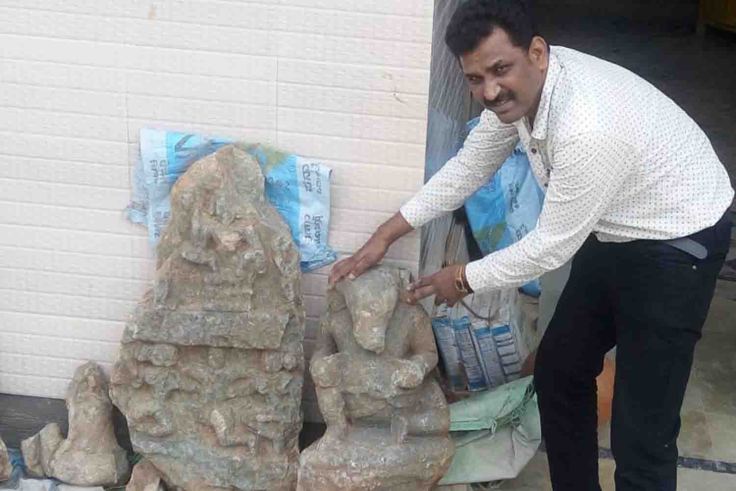 ದಾವಣಗೆರೆ: ಜಗಲೂರಿನಲ್ಲಿ ರಾಷ್ಟ್ರಕೂಟರ ಕಾಲದ ಅಪರೂಪದ ಶಿಲ್ಪಗಳು ಪತ್ತೆ