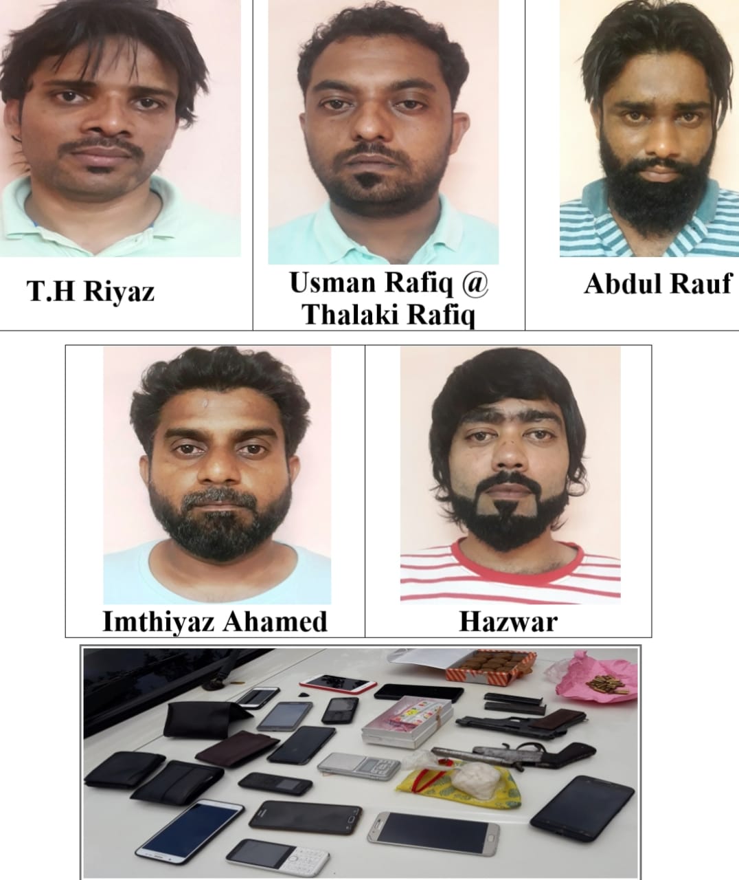 ಮಾದಕ ವಸ್ತು- ಪಿಸ್ತೂಲ್‍ನೊಂದಿಗೆ ಐವರ ದಸ್ತಗಿರಿ