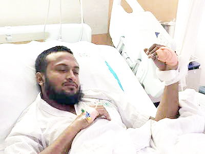 ಬಾಂಗ್ಲಾದೇಶದ ಶಾಕಿಬ್‌ಗೆ ಯಶಸ್ವಿ ಶಸ್ತ್ರಚಿಕಿತ್ಸೆ