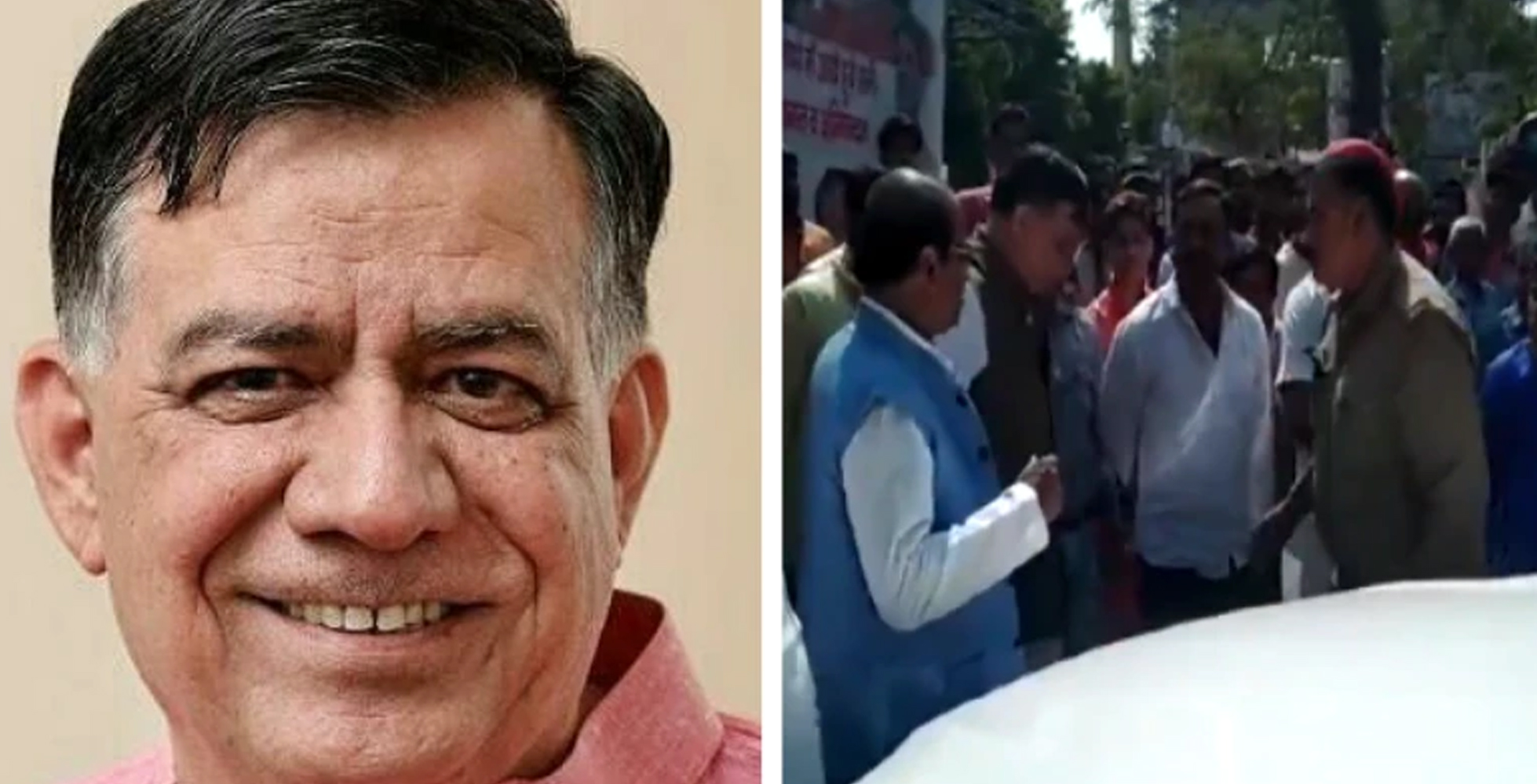 ಆದಿತ್ಯನಾಥ್ ಸರಕಾರದ ಸಚಿವನ ಪಾದ ಸ್ಪರ್ಶಿಸಿ ಕ್ಷಮೆ ಕೋರಿದ ಪೊಲೀಸ್ ಸಿಬ್ಬಂದಿ !