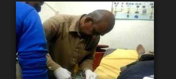 ರೋಗಿಯ ಗಾಯಕ್ಕೆ ಹೊಲಿಗೆ ಹಾಕಿದ ಅಟೆಂಡರ್ !