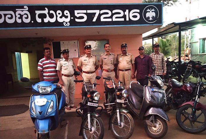 ತುಮಕೂರು: ವಾಹನ ಕಳ್ಳನ ಬಂಧನ; 5 ದ್ವಿಚಕ್ರ ವಾಹನ ವಶ