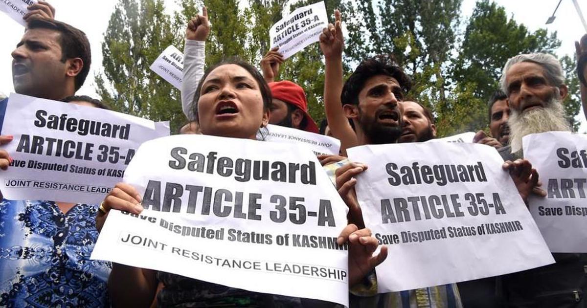 ಜಮ್ಮು: 35 ಎ ಪರಿಚ್ಛೇದ ಪ್ರಶ್ನಿಸಿದ ಅರ್ಜಿ ವಿರೋಧಿಸಿ ಪ್ರತಿಭಟನೆ