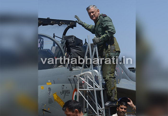 ತೇಜಸ್ ಸೇರ್ಪಡೆಯಿಂದ ವಾಯು ಸೇನೆಯ ಸಾಮರ್ಥ್ಯ ದುಪ್ಪಟ್ಟಾಗಲಿದೆ: ಬಿಪಿನ್ ರಾವತ್