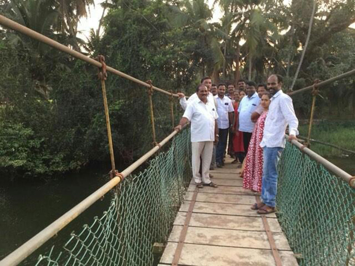 ಶಾಸಕರಿಂದ ಕೆಮ್ತೂರು ತೂಗುಸೇತುವೆ ಪರಿಶೀಲನೆ
