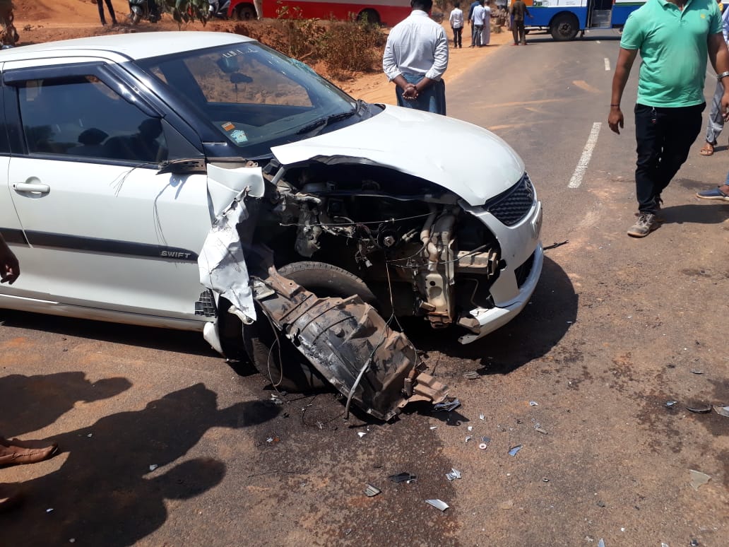 ಮಾಣಿ: ಕಾರಿಗೆ ಲಾರಿ ಢಿಕ್ಕಿ ಇಬ್ಬರಿಗೆ ಗಾಯ