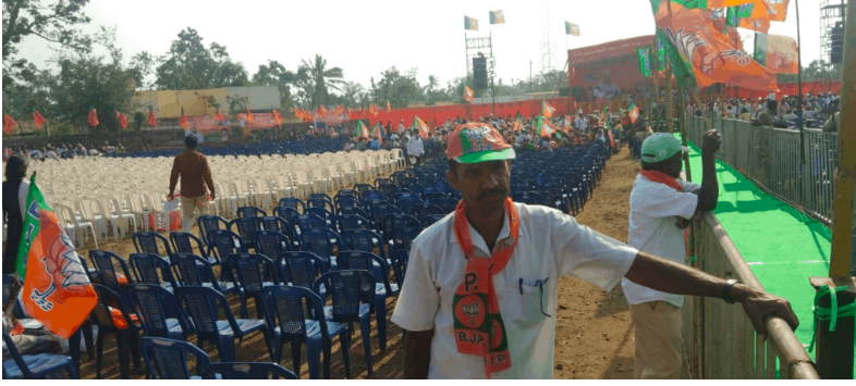 ಬಿಜೆಪಿ ಸಾರ್ವಜನಿಕ ಕಾರ್ಯಕ್ರಮದಲ್ಲಿ ಜನರೇ ಇಲ್ಲ: ಅಮಿತ್ ಶಾಗೆ ತೀವ್ರ ಮುಖಭಂಗ