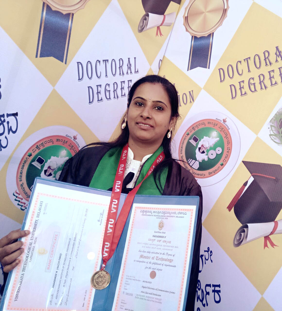 ಚಿಕ್ಕಮಗಳೂರಿನ ನಾಗಶ್ರೀ ತ್ಯಾಗರಾಜ್ ಎಂ.ಟೆಕ್‍ನಲ್ಲಿ ರಾಜ್ಯಕ್ಕೆ ಪ್ರಥಮ