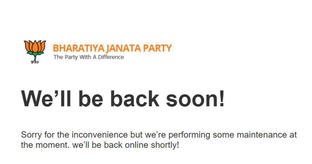 3ನೆ ದಿನವೂ ಸರಿಯಾಗದ ಬಿಜೆಪಿ ಅಧಿಕೃತ ವೆಬ್ ಸೈಟ್: ದತ್ತಾಂಶ ಕಳವು ಶಂಕೆ
