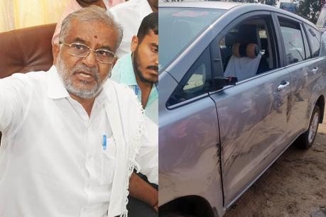 ಸಚಿವ ಜಿ.ಟಿ.ದೇವೇಗೌಡ ಕಾರಿಗೆ ಲಾರಿ ಢಿಕ್ಕಿ