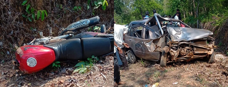 ಕಡಬ: ಕಾರು-ಬೈಕ್ ಮಧ್ಯೆ ಅಪಘಾತ; ನಾಲ್ಕು ಮಂದಿಗೆ ಗಾಯ