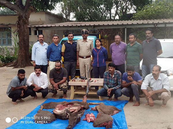 ಮೀಸಲು ಅರಣ್ಯದಲ್ಲಿ ಕಡವೆ ಬೇಟೆ: ಆರು ಮಂದಿಯ ಬಂಧನ