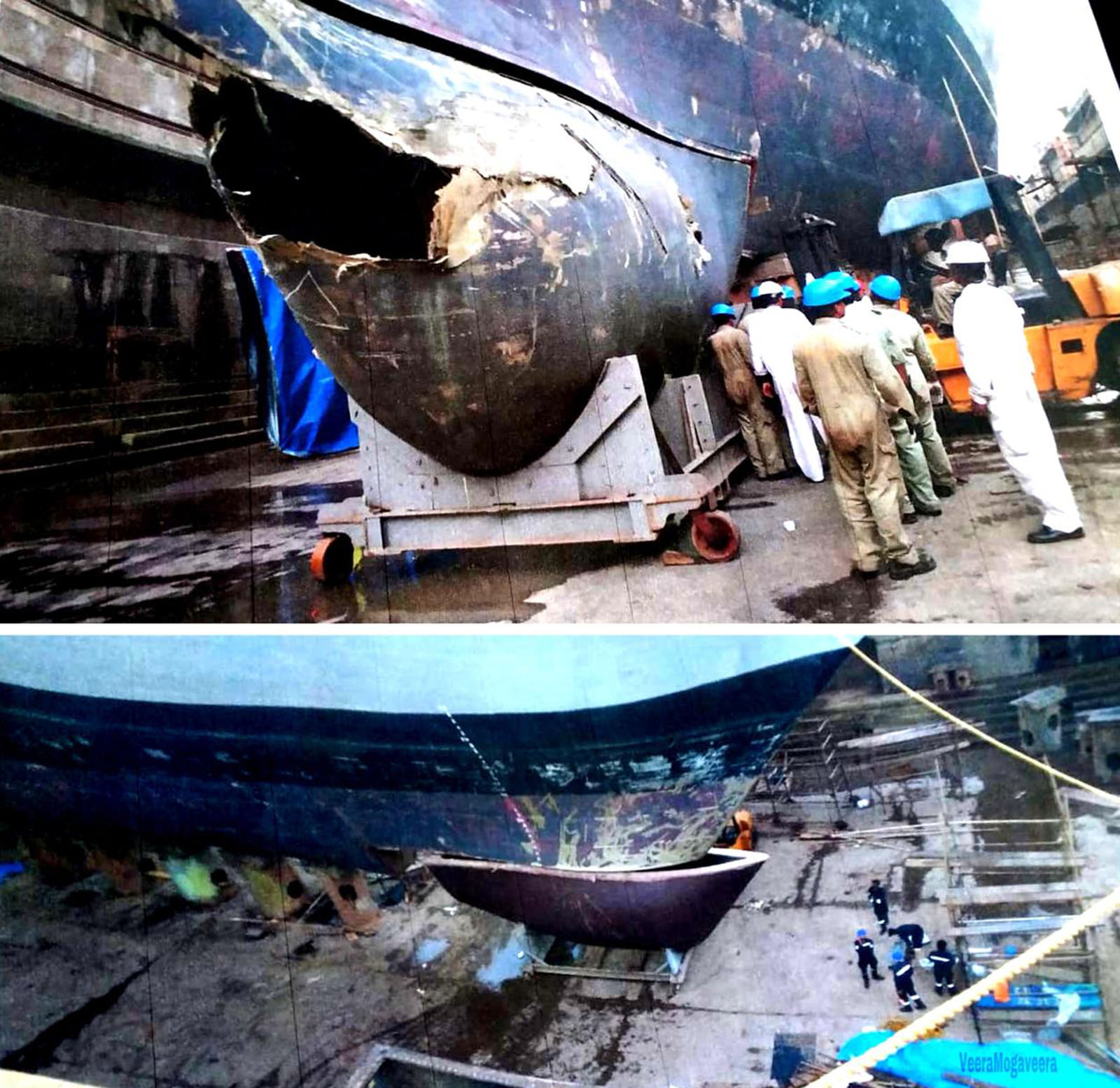 ಉಡುಪಿ: ಹಾನಿಗೊಂಡ ಐಎನ್‌ಎಸ್ ಕೊಚ್ಚಿನ್ ಹಡಗಿನ ಚಿತ್ರ ಬಿಡುಗಡೆ