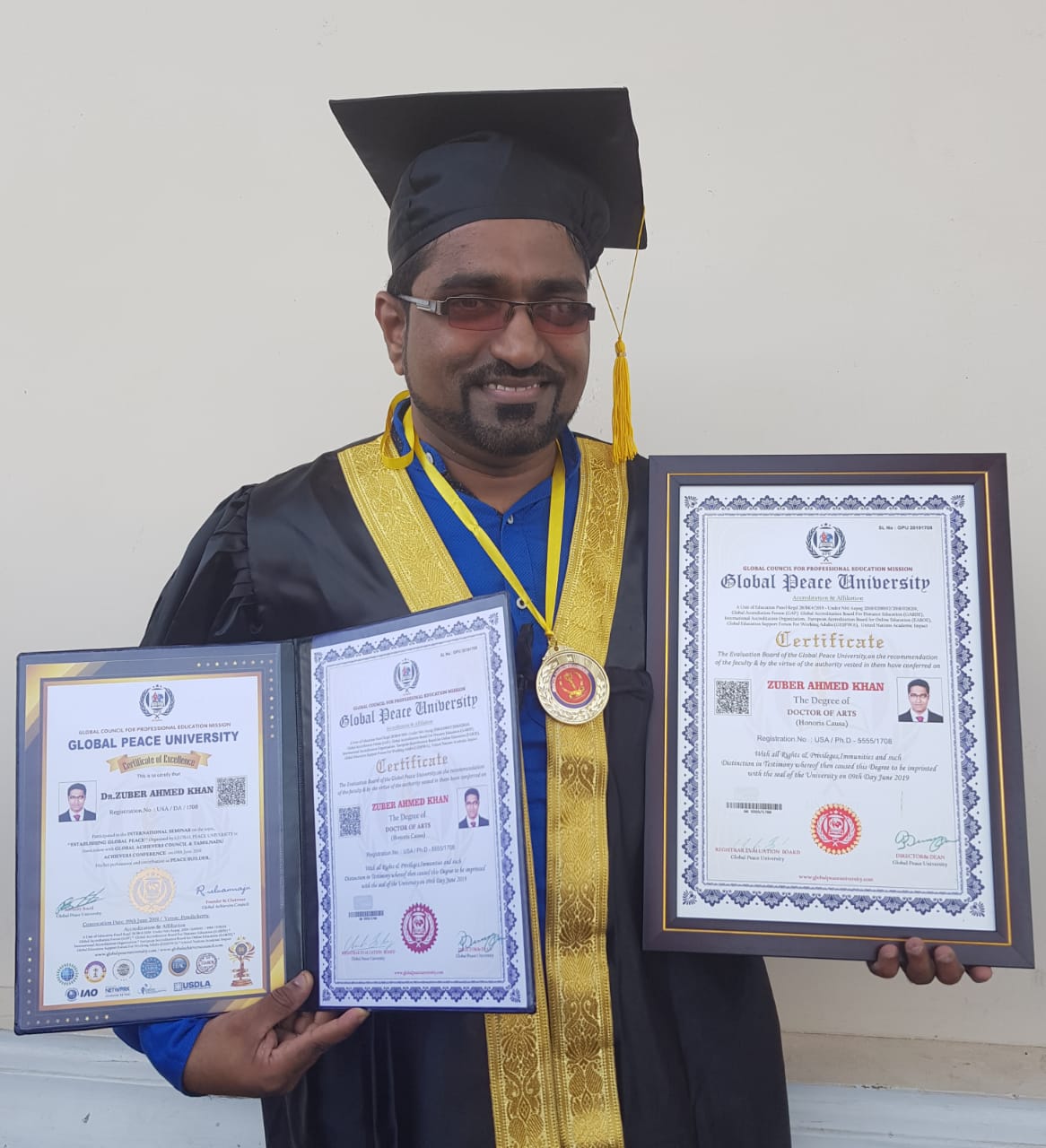 ಕಲಾವಿದ ಝುಬೇರ್ ಖಾನ್ ಕುಡ್ಲರಿಗೆ ಗೌರವ ಡಾಕ್ಟರೇಟ್ ಪದವಿ