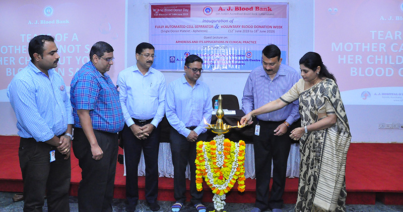 ಎಜೆ ಬ್ಲಡ್ ಬ್ಯಾಂಕ್ : ಆಧುನಿಕ ತಂತ್ರಜ್ಞಾನದ ಸ್ವಯಂಚಾಲಿತ ರಕ್ತಕಣಗಳ ವರ್ಗೀಕರಣ ಯಂತ್ರಕ್ಕೆ ಚಾಲನೆ