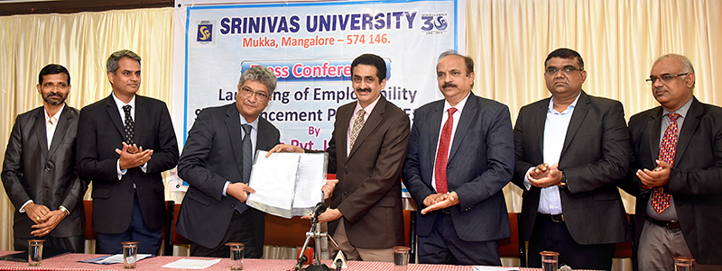 ಶ್ರೀನಿವಾಸ ವಿಶ್ವ ವಿದ್ಯಾನಿಲಯ- ಎಕ್ಸ್‌ಲ್ಯಾನ್ಸ್, ಇಂಡಿಯಾ ಪ್ರೈವೇಟ್ ಲಿಮಿಟೆಡ್ ಜೊತೆ ಒಡಂಬಡಿಕೆ