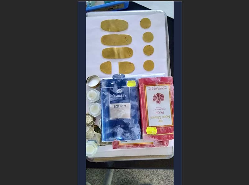 ಟೈಗರ್ ಬಾಮ್ ಕ್ಯಾಪ್‌ನಲ್ಲಿ ಅಕ್ರಮ ಚಿನ್ನ ಸಾಗಾಟ: 12 ಲಕ್ಷ ಮೌಲ್ಯದ ಸೊತ್ತು ವಶ