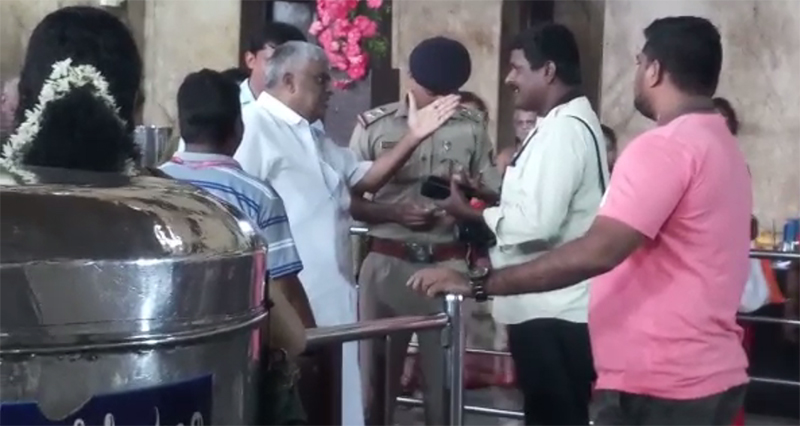 ಕಟೀಲು ದೇವಸ್ಥಾನದಲ್ಲಿ ಅಸಭ್ಯವಾಗಿ ವರ್ತಿಸಿದ ಸಚಿವ ಎಚ್‌.ಡಿ ರೇವಣ್ಣ ?