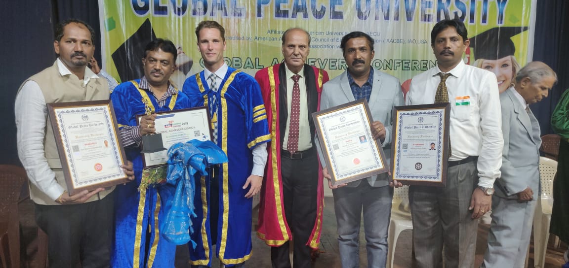 ಇಂಟರ್‌ನ್ಯಾಶನಲ್ ಪೀಸ್ ಯುನಿವರ್ಸಿಟಿಯಿಂದ ನಾಲ್ವರಿಗೆ ಗೌರವ ಡಾಕ್ಟರೇಟ್ ಪ್ರದಾನ