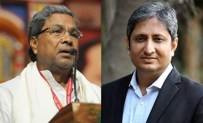 ರಾಜಕೀಯ ಒತ್ತಡಕ್ಕೆ ಹೆದರದ ರವೀಶ್ ಕುಮಾರ್: ಮ್ಯಾಗ್ಸೆಸೆ ಪ್ರಶಸ್ತಿ ಪುರಸ್ಕೃತ ಪತ್ರಕರ್ತನಿಗೆ ಸಿದ್ದರಾಮಯ್ಯ ಅಭಿನಂದನೆ