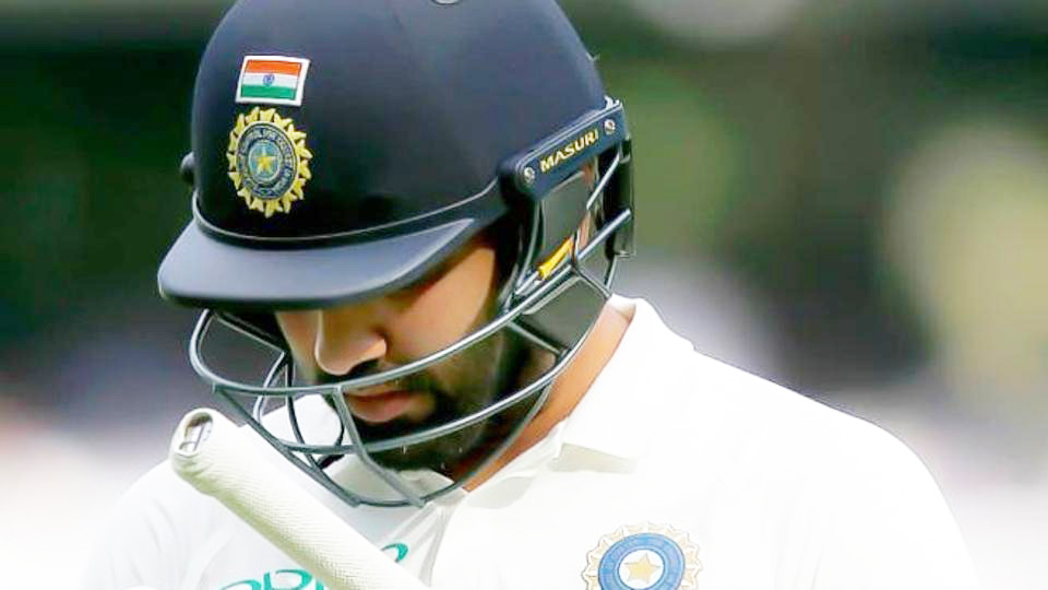 ರೆಡ್ ಬಾಲ್ ಕ್ರಿಕೆಟ್‌ನ ಮೊದಲ ಪಂದ್ಯದಲ್ಲಿ ಖಾತೆ ತೆರೆಯದೆ ನಿರ್ಗಮಿಸಿದ ರೋಹಿತ್