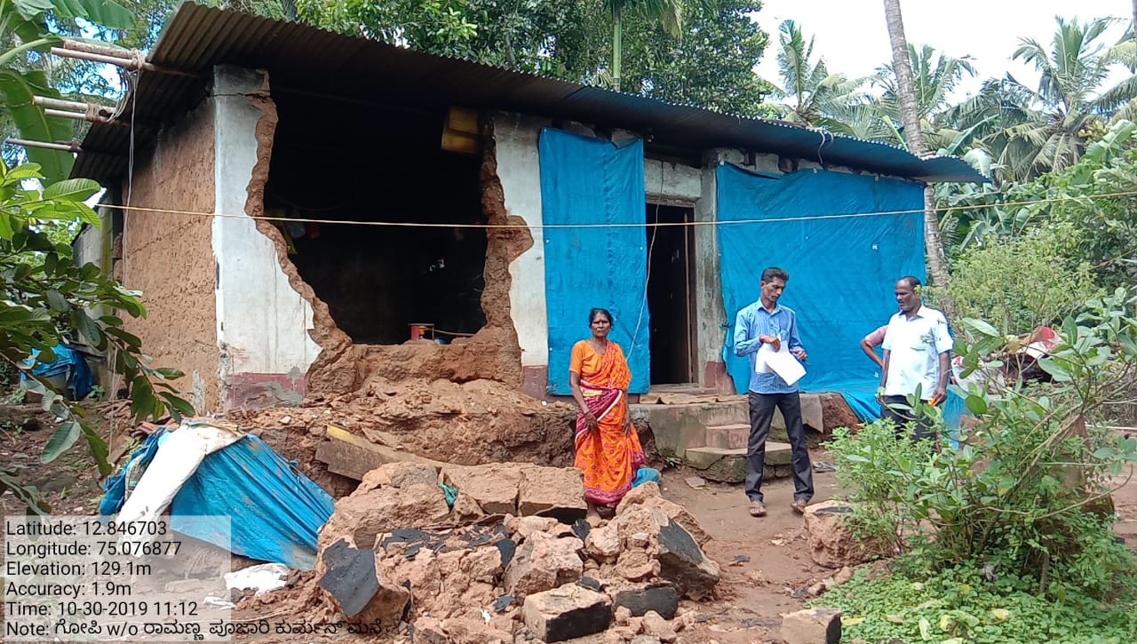 ಬಂಟ್ವಾಳ ತಾಲೂಕಿನ ವಿವಿಧೆಡೆ ಭಾರೀ ಮಳೆ: ಮೂರು ಮನೆಗಳ ಗೋಡೆ ಕುಸಿತ