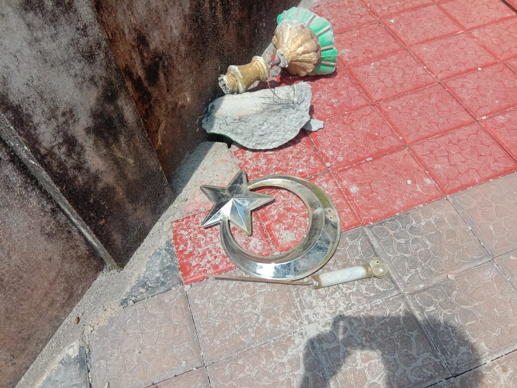 ಪೊಟ್ಟೊಳಿಕೆ: ಸಿಡಿಲು ಬಡಿದು ಮಸೀದಿಗೆ ಹಾನಿ