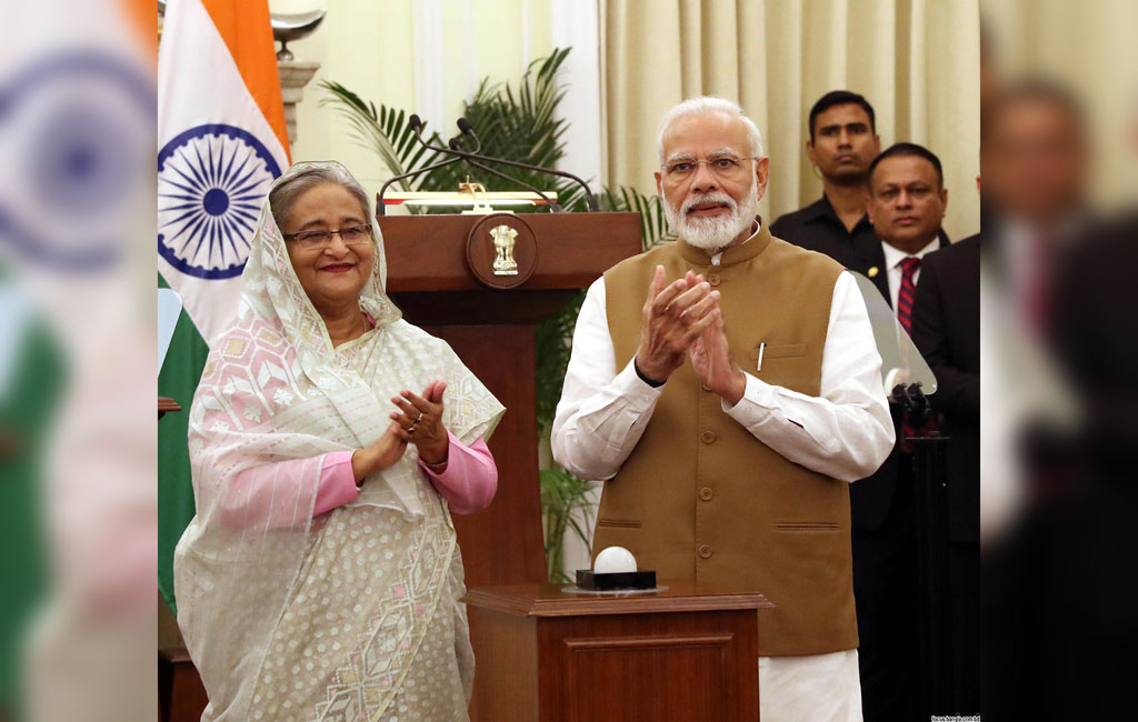 ಬಾಂಗ್ಲಾದೇಶ ಜೊತೆ ಮೂರು ಯೋಜನೆಗಳಿಗೆ ಸಹಿ ಹಾಕಿದ ಪ್ರಧಾನಿ ಮೋದಿ
