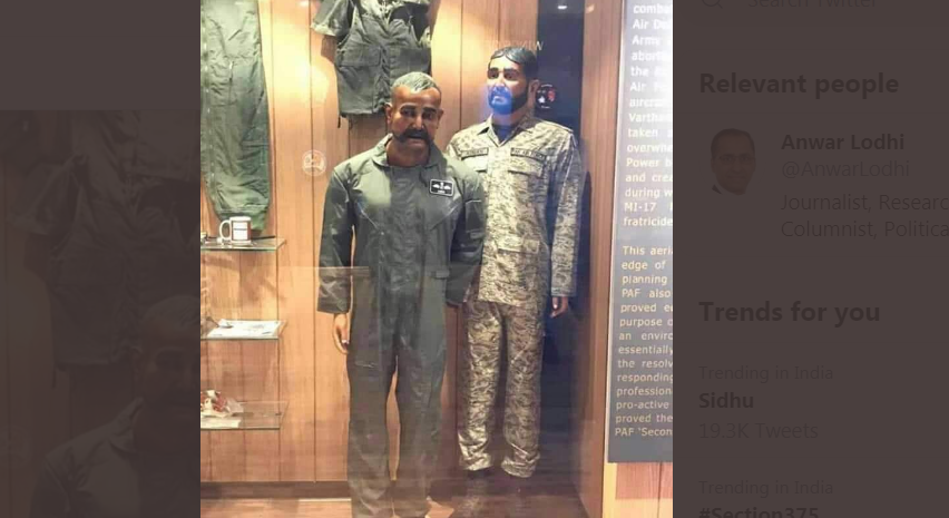 ಪಾಕಿಸ್ತಾನ ವಾಯುಪಡೆಯ ಯುದ್ಧ ಮ್ಯೂಸಿಯಂನಲ್ಲಿ ವಿಂಗ್‍ ಕಮಾಂಡರ್ ಅಭಿನಂದನ್ ಪ್ರತಿಕೃತಿ