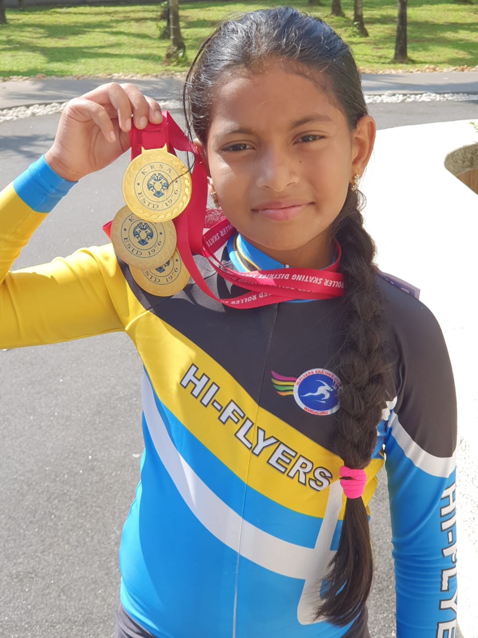 ಜಿಲ್ಲಾಮಟ್ಟದ ಸ್ಪೀಡ್ ಸ್ಕೇಟಿಂಗ್ : ಅನಘಾಗೆ ಮೂರು ಚಿನ್ನದ  ಪದಕ