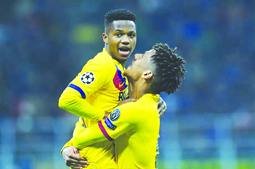 ಚಾಂಪಿಯನ್ಸ್ ಲೀಗ್: ಇಂಟರ್ ಮಿಲಾನ್‌ಗೆ 2-1 ಅಂತರದಲಿ್ಲ ಸೋಲುಣಿಸಿದ ಬಾರ್ಸಿಲೋನಾ