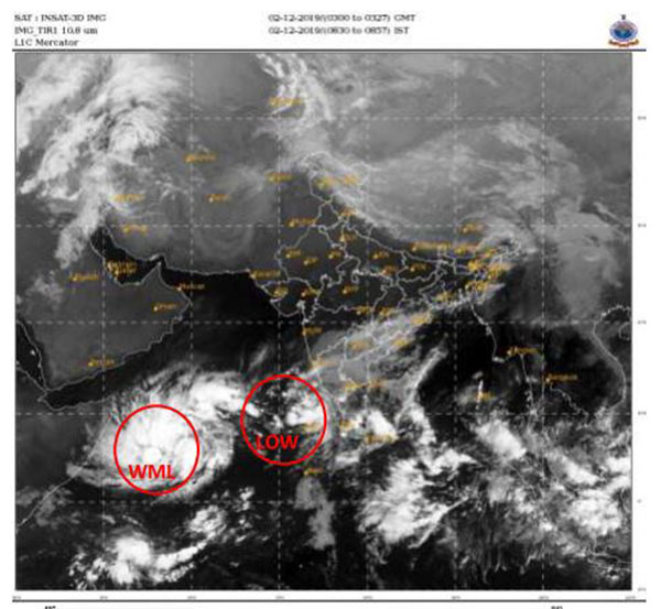 ವಾಯುಭಾರ ಕುಸಿತ: ಚಂಡಮಾರುತವಾಗಿ ಪರಿವರ್ತನೆ