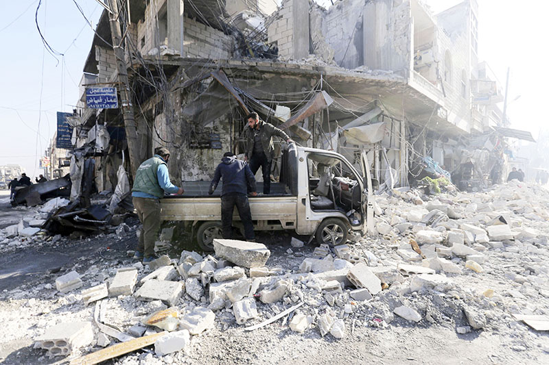 ಇದ್ಲಿಬ್‌ನಲ್ಲಿ ವಾಯುದಾಳಿಗೆ ಕನಿಷ್ಠ 12 ನಾಗರಿಕರ ಬಲಿ