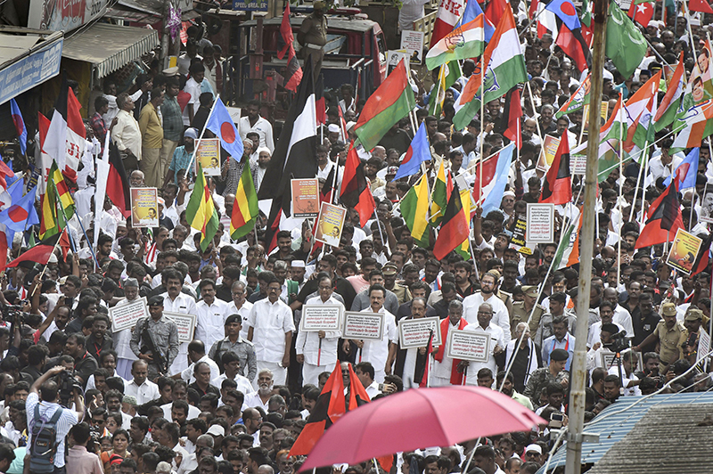ಪೌರತ್ವ ತಿದ್ದುಪಡಿ ಕಾಯ್ದೆ ವಿರೋಧಿಸಿ ಡಿಎಂಕೆ, ಮಿತ್ರ ಪಕ್ಷಗಳಿಂದ ಪ್ರತಿಭಟನಾ ರ‍್ಯಾಲಿ
