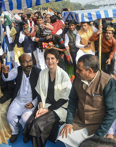 ಸಿಎಎ ಪ್ರತಿಭಟನಕಾರರಿಗೆ ಕಾಂಗ್ರೆಸ್ ಪೂರ್ಣ ಬೆಂಬಲ: ಪ್ರಿಯಾಂಕಾ ಗಾಂಧಿ