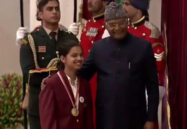 ಪ್ರಧಾನ ಮಂತ್ರಿ ಬಾಲ ಪುರಸ್ಕಾರ ಪ್ರಶಸ್ತಿ ಪುರಸ್ಕೃತೆ ಮೂರ್ಜೆ ಸುನಿತಾ ಪ್ರಭು