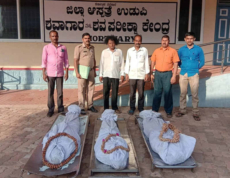 ಉಡುಪಿ: ವಾರಸುದಾರರು ಇಲ್ಲದ ಮೂರು ಶವಗಳ ಅಂತ್ಯಸಂಸ್ಕಾರ