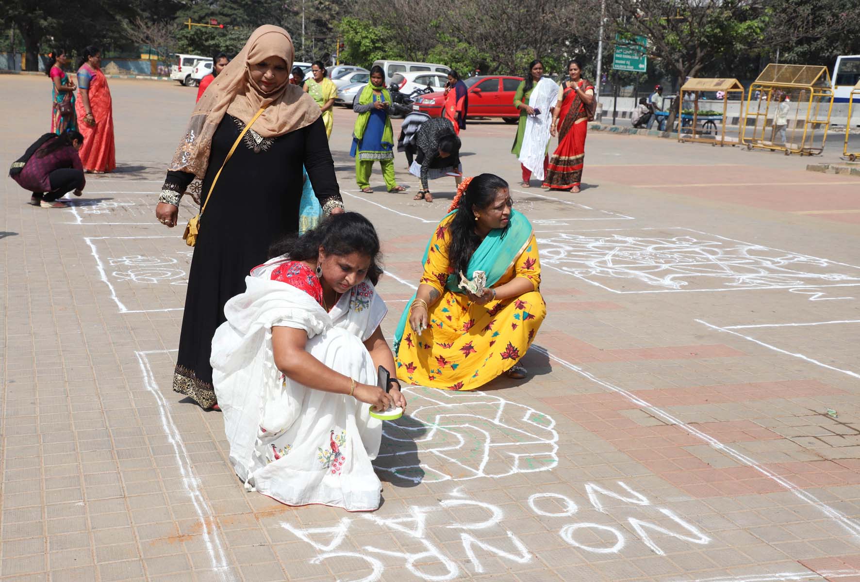 ಸಿಎಎ ವಿರೋಧಿಸಿ ಮಹಿಳಾ ಕಾಂಗ್ರೆಸ್ ನಿಂದ ವಿಭಿನ್ನ ಪ್ರತಿಭಟನೆ