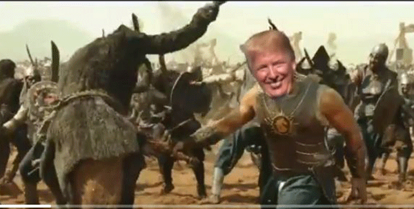 ​ಭಾರತ ಭೇಟಿಗೆ ಮುನ್ನ ಬಾಹುಬಲಿಯಾದ ಟ್ರಂಪ್!