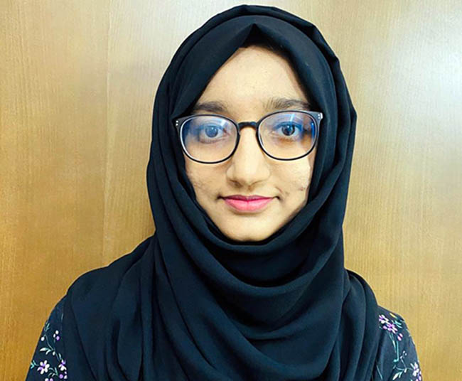 ವಿಟಿಯು ಪರೀಕ್ಷೆ : ಬಿಐಟಿ ವಿದ್ಯಾರ್ಥಿನಿ ಲುಬ್ನಗೆ 7ನೇ ರ‍್ಯಾಂಕ್