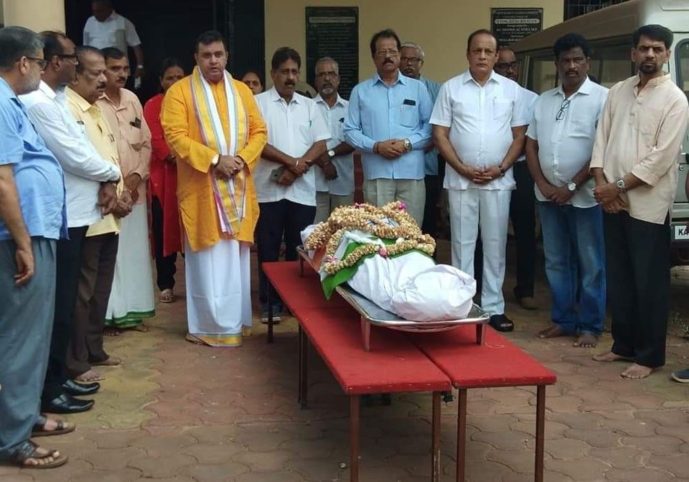 ಕಾಂಗ್ರೆಸ್ ನಾಯಕ ಕೆ.ಕೆ.ಸರಳಾಯ ಅಂತ್ಯಕ್ರಿಯೆ