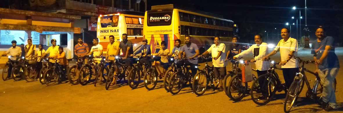 ಹೆಬ್ರಿ: ಚಂದಿರನ ಬೆಳಕಿನಲ್ಲಿ ಸೈಕಲ್ ಯಾನ