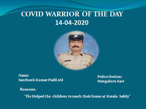 ಮಂಗಳೂರು: ವಾರಿಯರ್ ಆಫ್ ದಿ ಡೇ’ ಆಗಿ ಸಂತೋಷ್ ಪಡೀಲ್ ಆಯ್ಕೆ