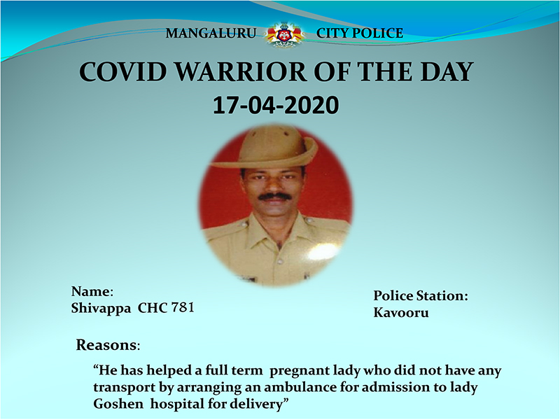 ‘ವಾರಿಯರ್ ಆಫ್ ದಿ ಡೇ’ ಆಗಿ ಶಿವಪ್ಪ ಆಯ್ಕೆ