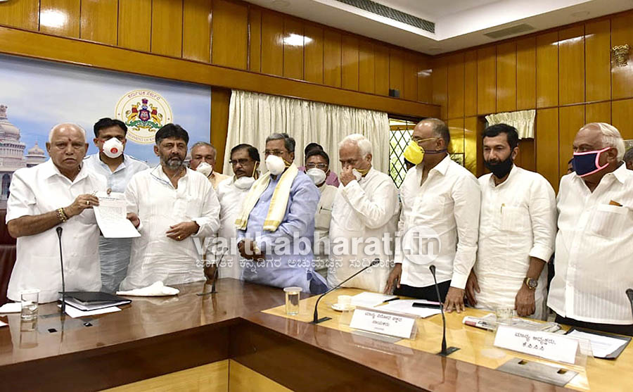 ರಾಷ್ಟ್ರೀಯ ವಿಪತ್ತು ಘೋಷಿಸಲು ಕೇಂದ್ರವನ್ನು ಒತ್ತಾಯಿಸಿ: ಬಿಎಸ್‌ವೈ ಭೇಟಿಯಾದ ಕಾಂಗ್ರೆಸ್ ನಿಯೋಗ