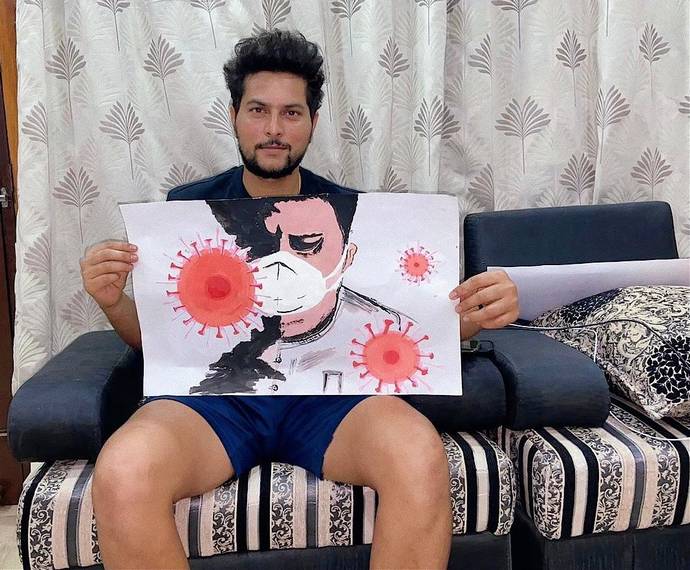 ಲಾಕ್‌ಡೌನ್ ಹಿನ್ನೆಲೆ: ಪೈಂಟಿಂಗ್, ಒಳಾಂಗಣ ತರಬೇತಿಯಲ್ಲಿ ಕುಲದೀಪ್ ಯಾದವ್ ವ್ಯಸ್ತ