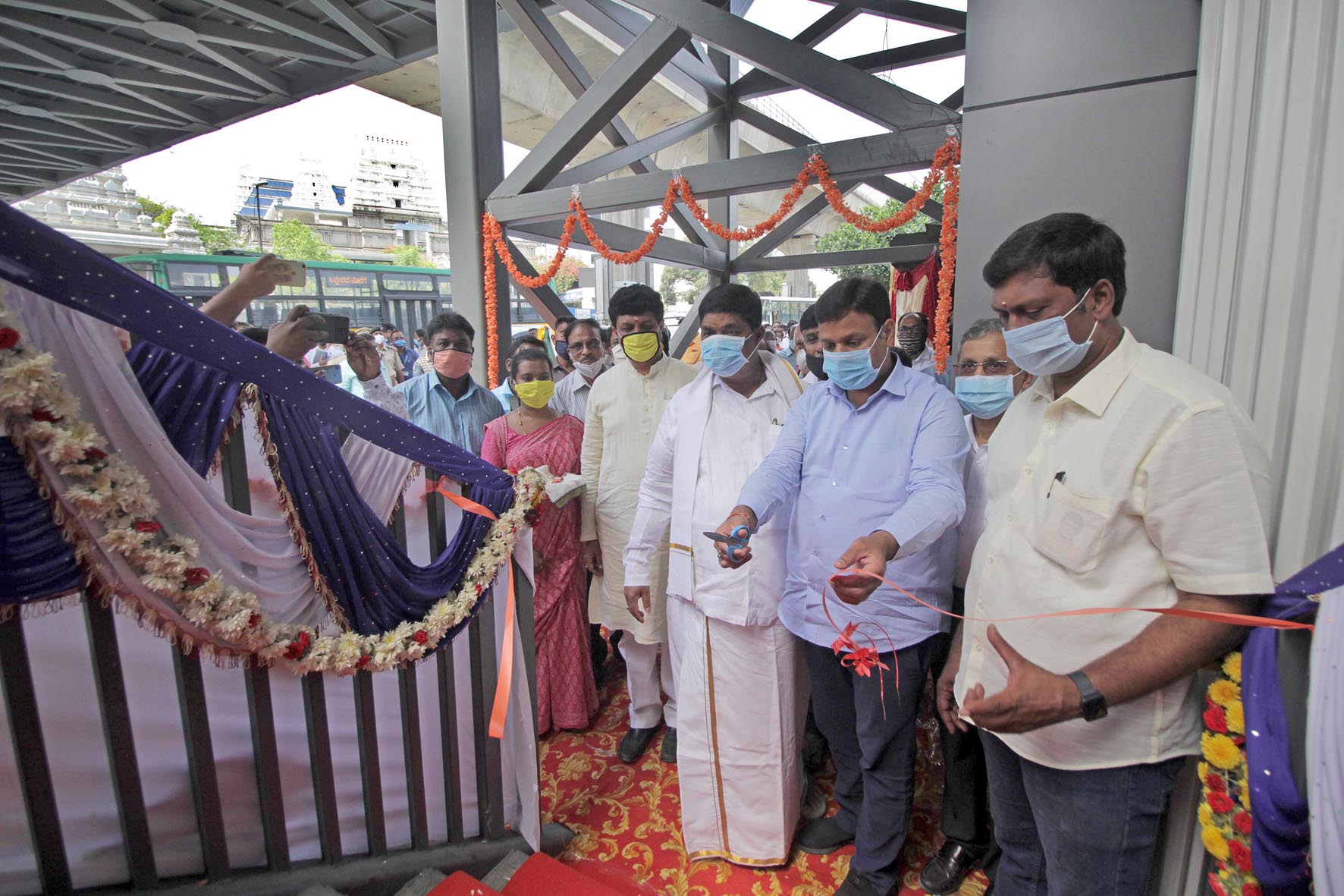 ಇಸ್ಕಾನ್ ಬಳಿಯ ಪಾದಚಾರಿ ಮೇಲ್ಸೇತುವೆ ಲೋಕಾರ್ಪಣೆ