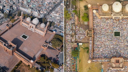 ಸಾವಿರಾರು ಜನರು ಸೇರುವ ದಿಲ್ಲಿಯ ಜಾಮಾ ಮಸೀದಿ ಈ ಬಾರಿಯ ಈದ್ ದಿನ ಕಂಡಿದ್ದು ಹೀಗೆ…